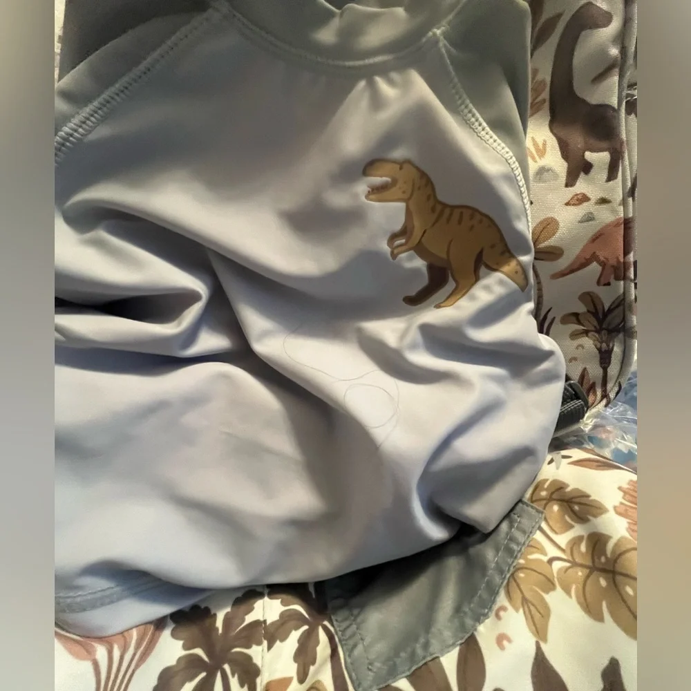 NWT PANAMA JACK Toddler Boys 3pk Dinosaurs Swim Trunks Set with Backpack